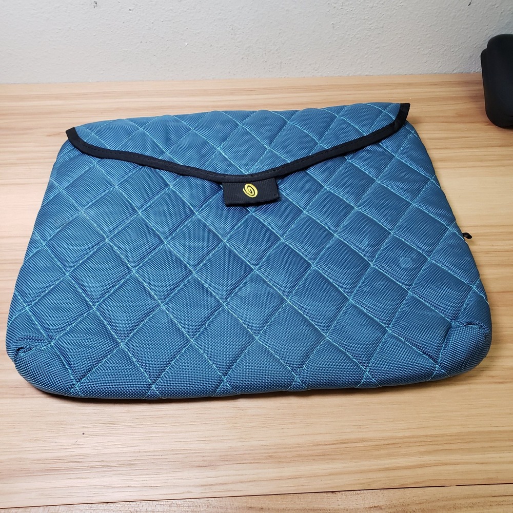 TimBuk2‎ Laptop Sleeve Padded Soft Side Computer Case Blue Quilted Office Travel